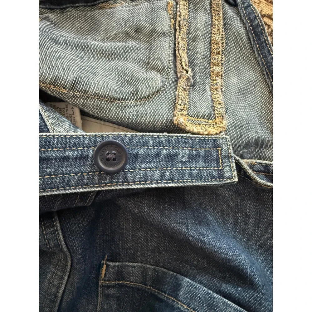 Old Navy Toddler Boys Denim Overalls Medium Wash‎ Cargo Pockets 4T Vintage 2004